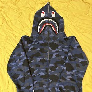 Bape Full Camo Hoodie Size Large Blue